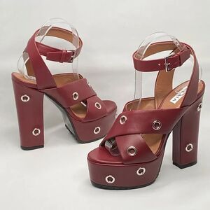 Alaia Eyelets Leather Platform Sandals size 37.5